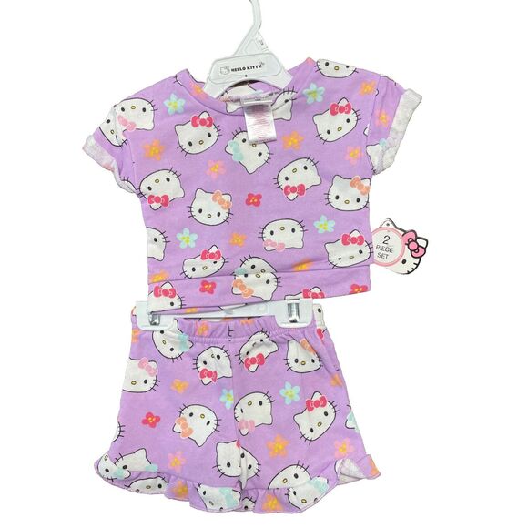 Hello Kitty 2 Piece Kids Sets Summer Shorts/top Purple Size 12 months - Picture 1 of 8